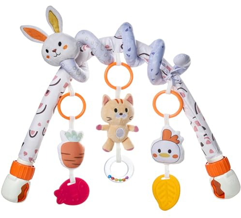 TUMAMA Kids Arco Giocattolo da Gioco per Passeggino 2 in 1 con Giocattolo a Spirale Staccabile Giocattoli Appesi per Neonati 3 6 9 Mesi
