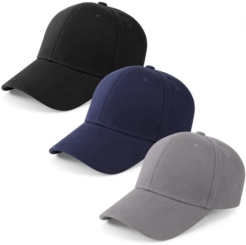 ViEinkaufen 3 Pack Baseball Caps, Adjustable Cotton Men's Hats Cap
