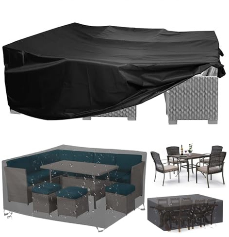 Fundas para Muebles de Jardin Exterior Fundas para Mesas de Jardin 150x100x75cm/Largo x Ancho x Alto Fundas de Mesa para Exteriores para Muebles De Jardín Construida para Soportar Condiciones Duras