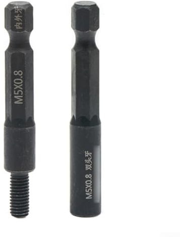 Eficiente juego de adaptadores de enchufe para M5 para tornillos de 4 mm, paquete de 2 para pernos de suspensión y para tuercas de inserción, vástago hexagonal (M5)