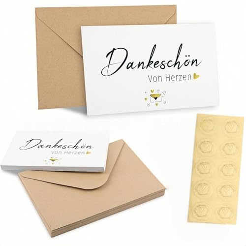 wikimo 10 Stück Dankeschön Geschenke 16x11cm Dankeskarten 10 Karten und 10 Umschläge Karte Danke mit Umschlag Dankeschön für Frauen, Männer, Kollegin Freunde