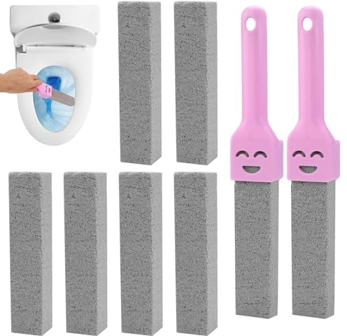 8 Piezas Piedra Pomez para Limpieza WC, Piedra Pomez Inodoro con 2 Mango, Cleaning Block WC, Bloque para Limpieza de Baño, Piedra Pómez para Inodoro, Reemplazable, para La Limpio de Baños, Piscina