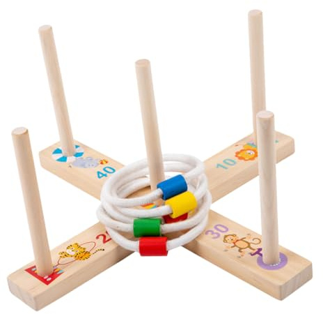 WOONEKY Jeu de Lancer Anneaux Coloré Éducatif pour Garçon Fille Améliore la Coordination Main-œil Jeu Interactif Familial Intérieur et Extérieur Garçon Fille