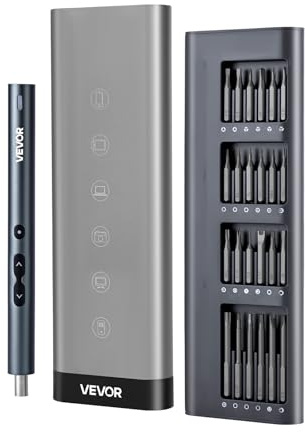 VEVOR 4V Electric Screwdriver Set, Mini Precisioni Electric Screwdriver Set, 48 Magnetic Bits, 5/32‘’Hex, S2 Steel Bits & LED Light, Repair Tool Kit for Electronics Phone Camera Laptop Watch