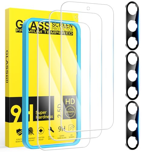 Niphabe 3 Piezas Protector Pantalla Para Samsung Galaxy A57 5G con 3 Piezas Protector Camara, 6,7 Pulgadas, Dureza 9H, HD Cristal Templado, Antiarañazos, Antihuellas, Sin Burbujas, Ultra Transparente