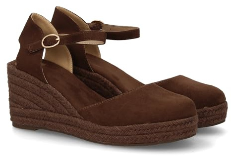 shoes&blues.es Sandalia de Cuna de Yute para Mujer, comodas y Elegantes Diseno Moderno con el Yute en el Mismo Tono y con Cierre de Hebilla, Ideales para Primavera Verano.