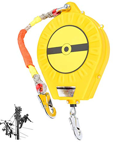 Protección personal contra caídas retráctil, dispositivo de seguridad automático con estructura de doble bloqueo, cable de acero y carcasa de aleación de aluminio