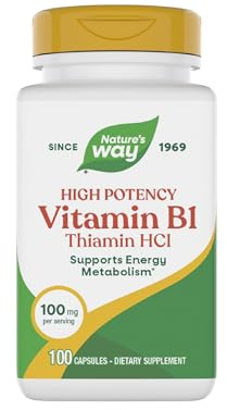 Nature's Way Vitamin B1, Supports Energy Metabolism*, 100 Capsules
