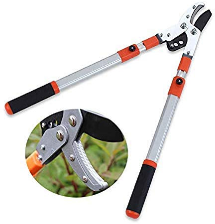 RONGJJ Astschere, Teleskop Baum Ratsche Lopper Pruner Ausziehbarer Gartenschneider Hochleistungs Ratschen Lopper Ausziehbar 66-101 cm