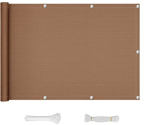 QINGLV Pantalla para Balcón Protección De Privacidad 70x100cm Mallas Protección Visual Balcon Resistente Al Viento Y Ocultación Balcón Pantalla De Privacidad para Jardín Balcón Terraza -Marrón