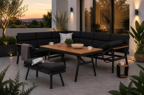 Gardissimo Hohe Dining Aluminium Eck Lounge Set Nara Links, Anthrazit