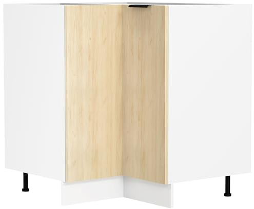 Eckschrank, Maße ca. H. 82 x B. 76 x T. 76 cm, Küchenschrank, Küchenunterschrank, Unterschrank, Küchenmöbel - Fasola