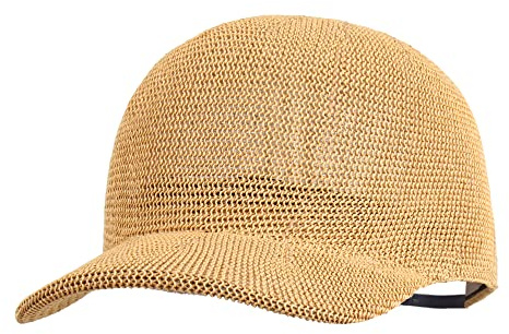 Meliyya Cappello da baseball unisex in paglia di carta per uomo e donna - Cappello estivo regolabile, Taglia unica