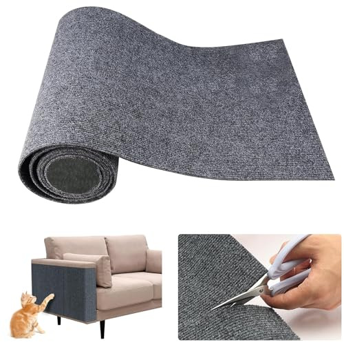 SXFENG 40 * 200cm Tapis griffoir pour Chat, Tapis à gratter Autocollant pour Chat Griffoir Mur à Griffer, Protege Canape Griffe Chat pour Meubles, Canapé, Mur, Porte