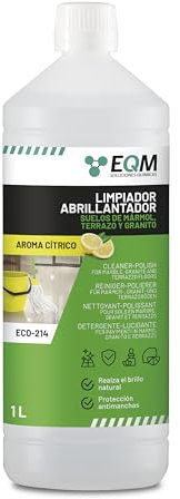 EQM - ECO-214 - Limpiador Abrillantador para Suelos de Mármol, Granito y Piedra natural - 1L - Realza el color y el brillo propio, devolviendo su aspecto original