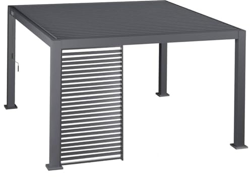 Hespéride - Persienne pour pergola bioclimatique Evora - 1/3 côté - 1,2 x 2,3 m Graphite