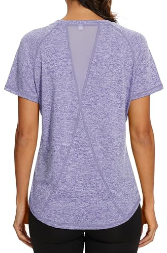 Gyabnw Camiseta Deportiva Mujer Manga Corta Cuello Redondo Absorbe Humedad