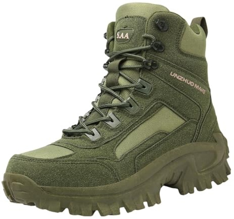 Generisch Botas de senderismo para hombre, resistentes al agua, ligeras, botas de invierno para hombre, botas de nieve altas con cordones, botas de senderismo con suela gruesa, botas con cordones