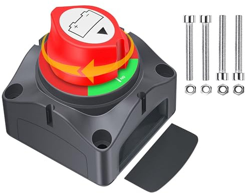Stacca Batteria 12V 24V 48V, 275A Staccabatteria Auto Interruttore Batteria Impermeabile Sezionatore batteria Master per Camper Yacht Barca Camion Autobus Moto