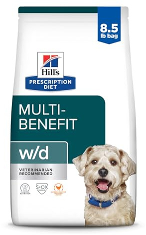 Hill's Prescription Diet w/d Multi-Benefit Digestive/Weight/Glucose/Urinary Management Dry Dog Food, Chicken, 8.5 lb. Bag
