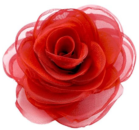 Merdia kvinnors härliga silkesblomma hårspänne rosbroscher [smycken], NA, NA
