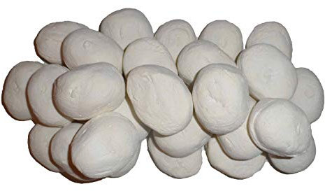 The Stove Wizard Gas Fire Replacement Pebbles Coals 15 White Ceramic Pebbles for Gas, LPG, Bio Ethanol and Electric Fires. Approximate size, 60mm x 40mm x 40mm