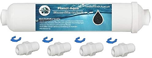 Aktivkohlefilter Ersatzfilter Patronen inkl. Anschlusszubehör Fitting Adapter Wasserfilter Osmoseanlage Umkehrosemose Osmose Wasser Trinkwasser Kartusche Side by Side Kühlschrank Kühlschrankfilter Aquariumfilter Filteranlage