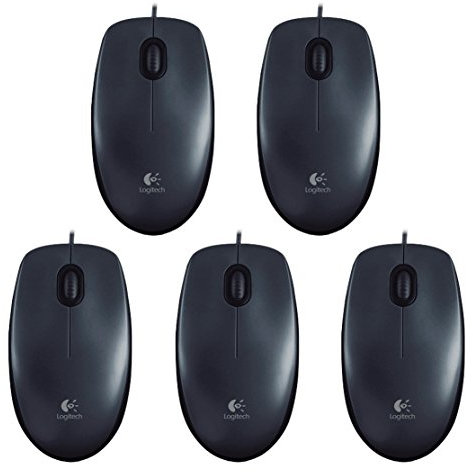 Logitech B100 Optical Business Mouse (Schwarz | 5er Packung)