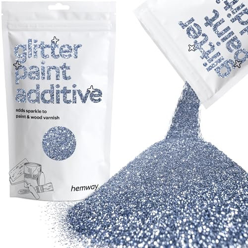 Azure Blue Glitter Paint Additive 100g for Adding Sparkle to Paints & Varnish | Paint Walls Sparkly Add to Emulsion, Acrylic or Lacquer Indoor | Hemway