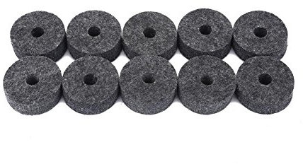 10 stücke Jazz Becken Felt Pad, Schwarz Filze Unterlegscheiben Pads Beckenständer Ersatz für Drum Set(Grau)