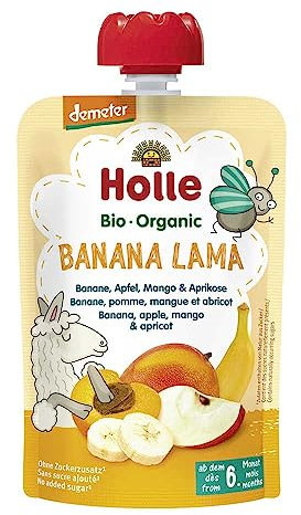 Holle - Quetschie Banana Lama Pouchy Banane Apfel Mango Aprikose - 100 g - 12er Pack
