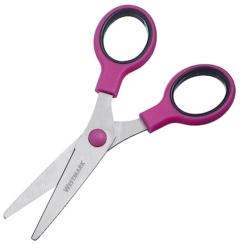 Westmark Craft Scissors for Kids - Colourful Kids Scissors with Rounded Tip Ideal for Cutting Plastic, Paper, Cardboard - Stainless Steel, PP
