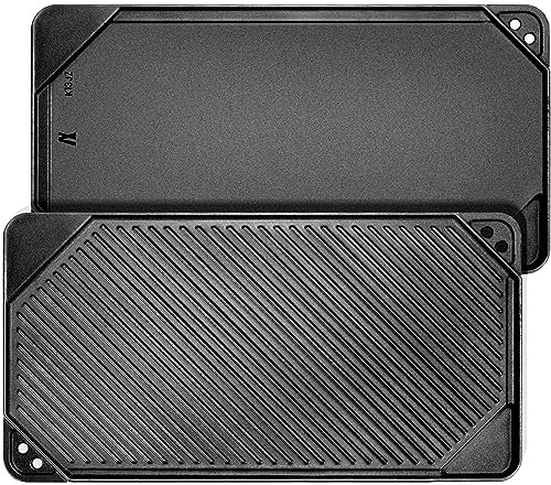 GGC Reversible Cast Iron Griddle, 20 x 10.5 Rectangular Griddle Pan