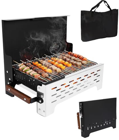 GFTIME Barbecue de camping de qualité supérieure : barbecue pliable avec sac de transport pour les aventures en plein air - Barbecue au charbon de bois compact pour le camping, les barbecues, les