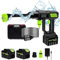 Nettoyeur Haute Pression,980PSI Nettoyeur Haute Pression sur Batterie 15000mAh Pistolet Haute Pression sans Fil 300L/H avec Buse 6 en 1 et Tuyau de 5M,pour Jardin et Voiture (2 Batterie)