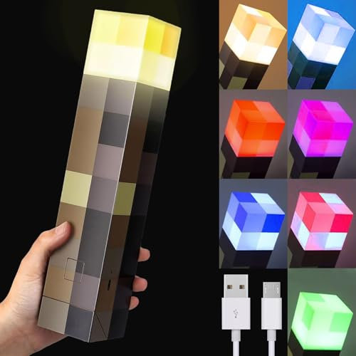YeahBoom Veilleuse murale - Lampe torche murale - 7 couleurs - Rechargeable par USB - Lampe de chevet 3D pour enfants - Jouet cosplay