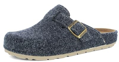 inblu Pantofole Donna con Fibbia Regolabile, Plantare Imbottito in Ecopelle, Leggere e Flessibili, Avio, 39 EU