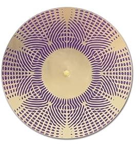 Disque Cymatique 963 Hz maitrise de soi, fréquence de la lumière et de l'esprit, 10 cm à 2 faces cuivre plaqué or, coeur en cire d'abeilles, Fréquence Sacrée Solfeggio - Disque énergétique héliquantix