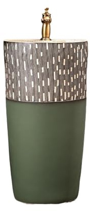 Lavandino moderno con piedistallo Lavandino da bagno in ceramica con piedistallo, rubinetto e kit di scarico, lavabo integrato for patio esterno