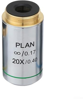 195 Mikroskop Achromatisches Objektiv-Set mit 4X 20X Vergrößerung für Forschungs- und Laboranwendungen, kompatibel mit Standard 20 2mm RMS-Gewindemikroskopen (20X)