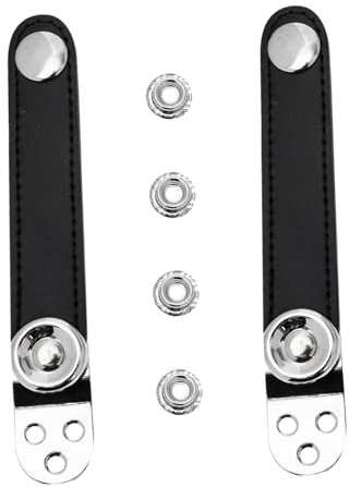 MAJORMENCH Cinghie Fibbia Resistente di Estensione per Soffietto Fisarmonica in Pelle e Acciaio Nero, 2 Pezzi e Facile Installazione per Concerti e Pratica