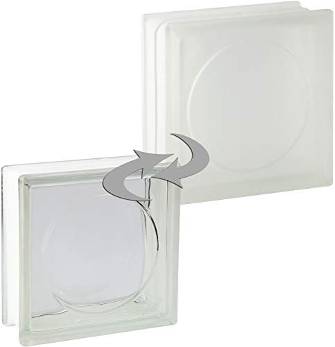 5 pieza FUCHS bloques de vidrio alpha neutro satinado por un lado 19x19x8 cm