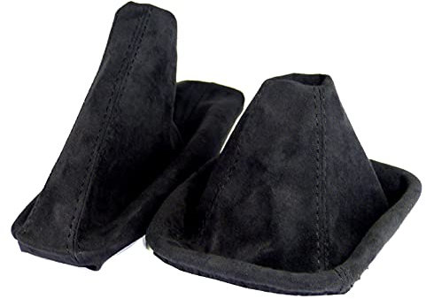 L & P Car Design L&P A0100 Schaltsack Schaltmanschette + Handbremsmanschette kompatibel mit BMW 3er e46 weiche Microfaser Schwarz