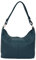 AMBRA Moda Damen Leder Handtasche Schultertasche Umhängetasche Hobo bag GL005 (Petrol)