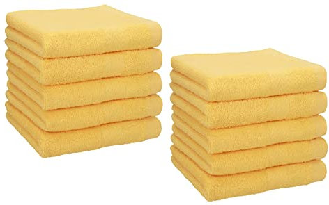 Betz 10 Stück Seiftücher Seiftuch Seiflappen Set Premium 100% Baumwolle Seiflappen Set Größe 30 x 30 cm (honiggelb)