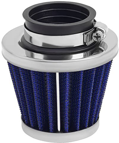 AHL 1 Stück Universal Filtre à air moto universel, 39mm Filtre en acier à double couche Luftfilter Compatible avec Honda CB250 CB250N CB250R CB250S CB400 CB400N(Blau)