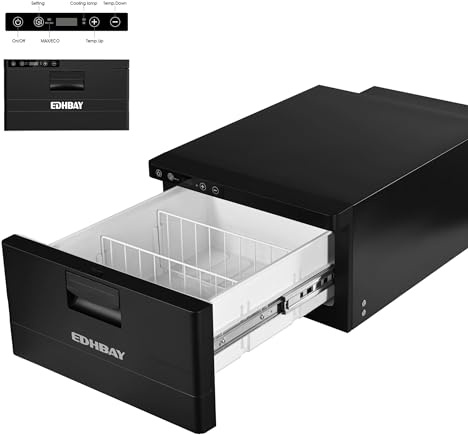 EDHBay RV Car Protable Refrigerator 12V 24V 34 Quart 32L Drawer Freezer for Truck Van RV Camper SUV Boat Travel Camping Road Trips Tailgating -4℉~50℉