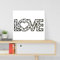 Love Wandpaneel aus Holz - Liebesskulptur für Wand - Original Haus Bild - 40 x 43 cm