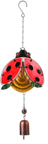 GORGECRAFT Coccinella Campanella A Vento Ciondolo Insetto Campanella A Vento Campana Arte Del Ferro Piccolo Appeso Rustico Ornamento per La Casa per Giardino Cortile Patio Interni Esterni Decorazione