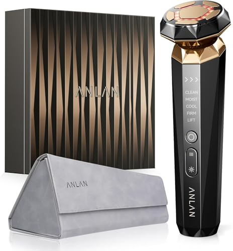 ANLAN Radiofrequenza Massaggiatore Viso Oro 18K Antirughe Professionale Antietà. Pelle Sensibile Disponibile